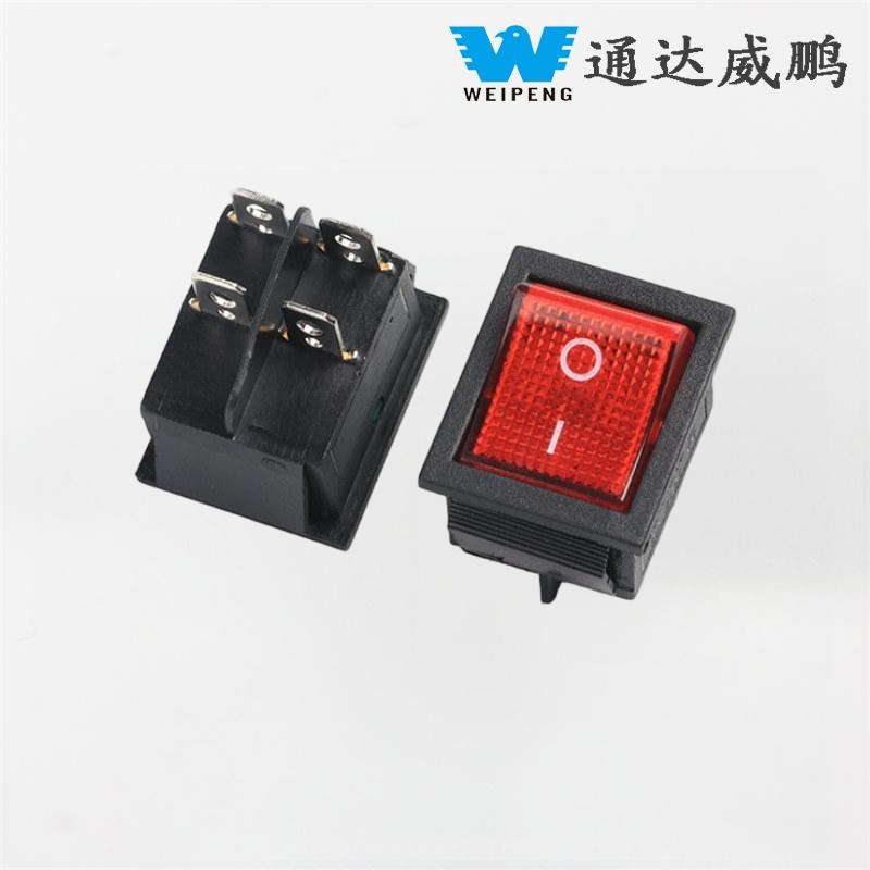 Kcd4 Rocker Switch 30A İşıqlı Dörd Terminal
