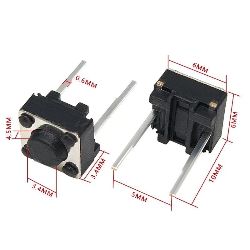 İki pinli 6*6*4.5 mikro toxunma şaquli düymə açarı